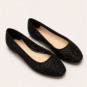 Alex Marie Women’s Flats Size 8M Black Embellished Cutout Ballet Shoes